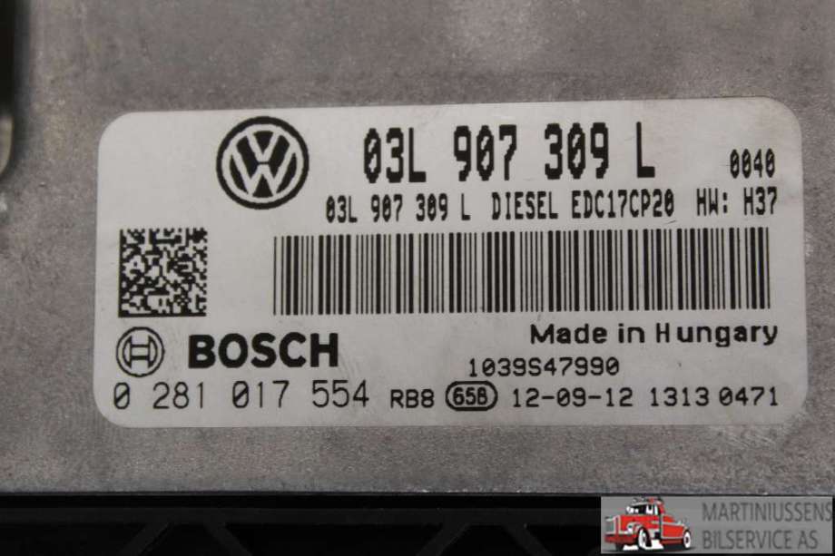 Styreenhet motor til VW Transporter / Caravelle 2009-2015 (Fase 2) (T5) (T5) (VOLKSWAGEN|03L.907.309 L|)