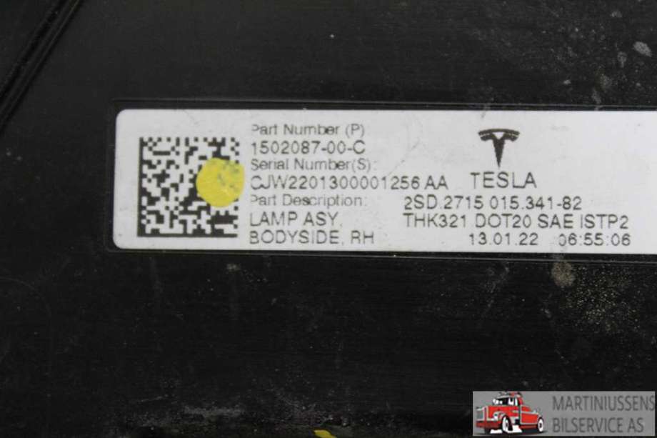 Baklykt høyre til Tesla Model Y 2021-2024 (Type I)  (TESLA|1502087-00-C|)