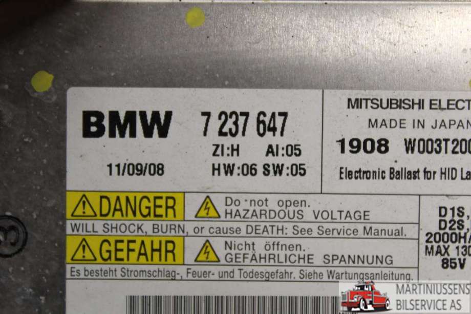 Styreenhet xenon/ballast til BMW 1-Serie 2011-2015 (Fase 1) (F20/F21) (F20/F21) (BMW||7 237 647)