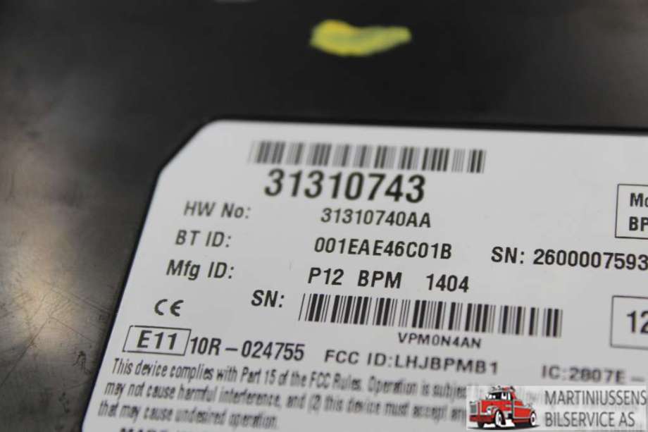 Styreenhet bluetooth til Volvo V50 2007-2012 (Fase 2)  (VOLVO||31310743)