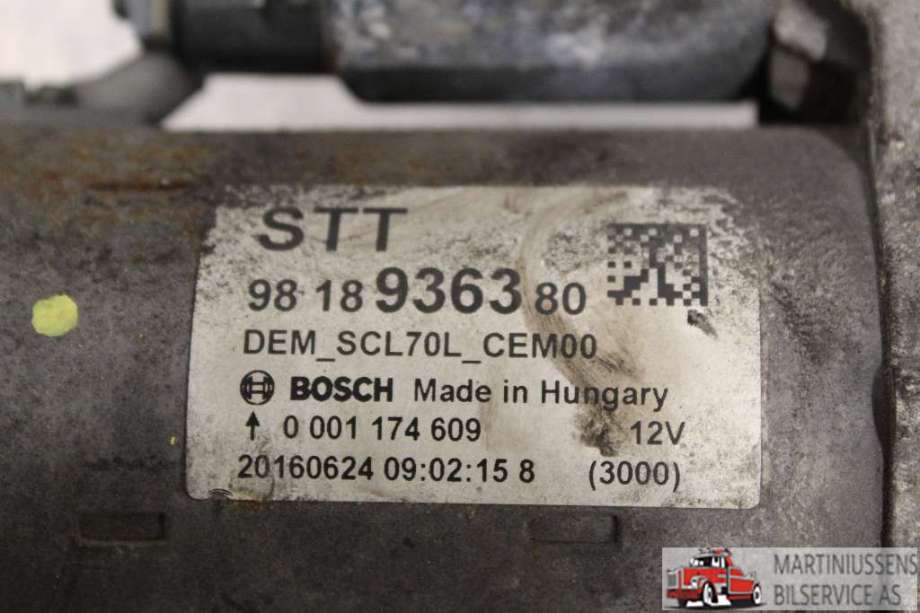 Starter diesel til Peugeot Boxer 2014-->> (Type III, Fase 2)  (PEUGEOT||9818936380)