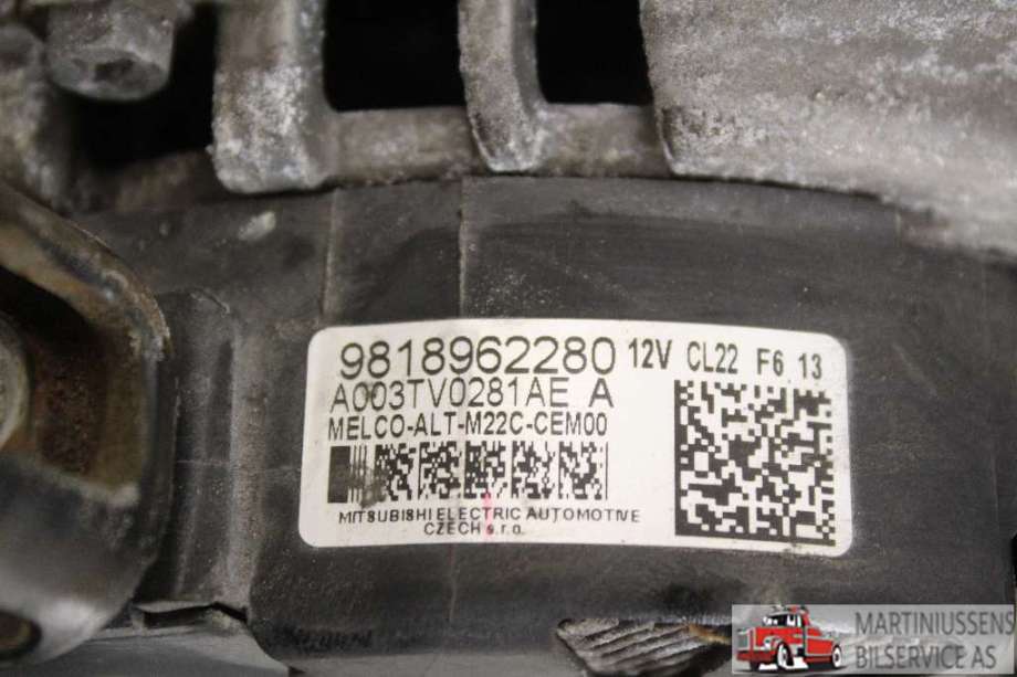 Dynamo til Peugeot Boxer 2014-->> (Type III, Fase 2)  (PEUGEOT||9818962280)