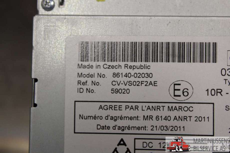 Bilstereo til Toyota Auris 2013-2015 (Type II, Fase 1)  (TOYOTA||86140-02030)