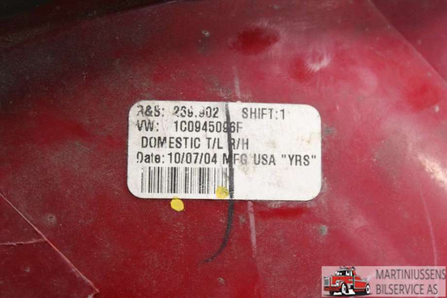 Baklykt høyre til VW Beetle 1998-2010 (Type I)  (VOLKSWAGEN||1C0945096F)