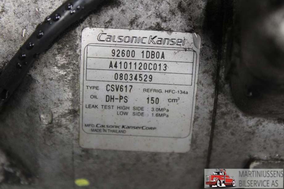 Aircondition kompressor til Nissan Qashqai 2007-2010 (Type I, Fase 1)  (NISSAN||92600 1DB0A)