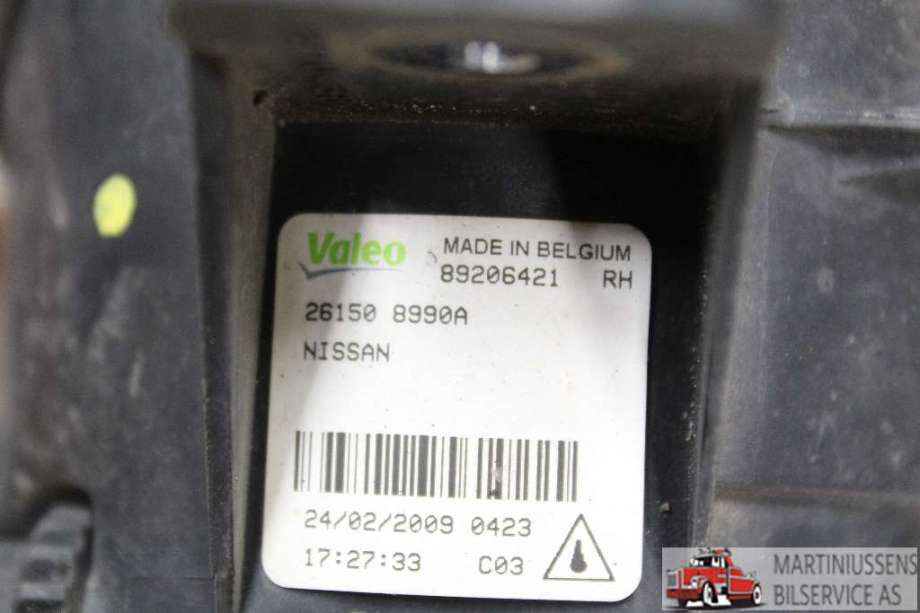 Tåkelykt høyre foran til Nissan Qashqai 2007-2010 (Type I, Fase 1)  (NISSAN||89206421)
