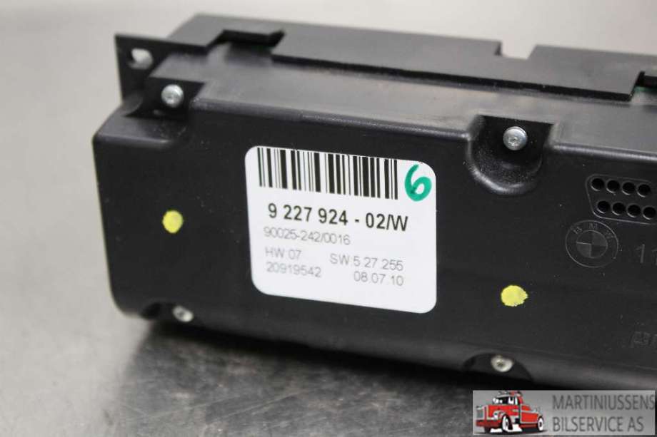 Varmeapparat betjening til BMW X5 2007-2013 (E70) (E70) (BMW||9 227 924-02W)