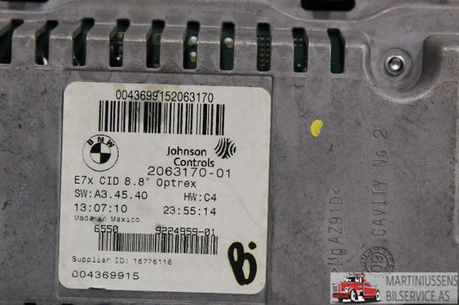 Multimedia display (MCU - Media Controller Unit) til BMW X5 2007-2013 (E70) (E70) (BMW||2063170-01)