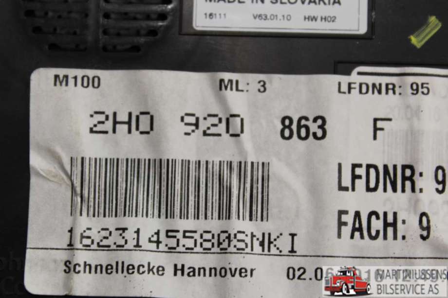 Speedometer til VW Amarok 2016-2022 (Type I, Fase 2)  (VOLKSWAGEN||2H0 920 863 F)