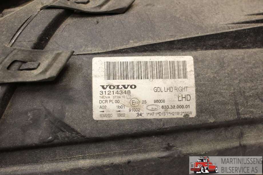 Frontlykt høyre xenon til Volvo S80 2006-2013 (Type II, Fase 1)  (VOLVO|31214348|)