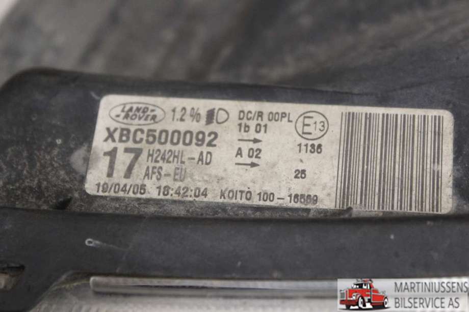 Frontlykt venstre halogen til Land Rover Discovery 2005-2009 (Type III)  (LAND-ROVER||XBC500092)