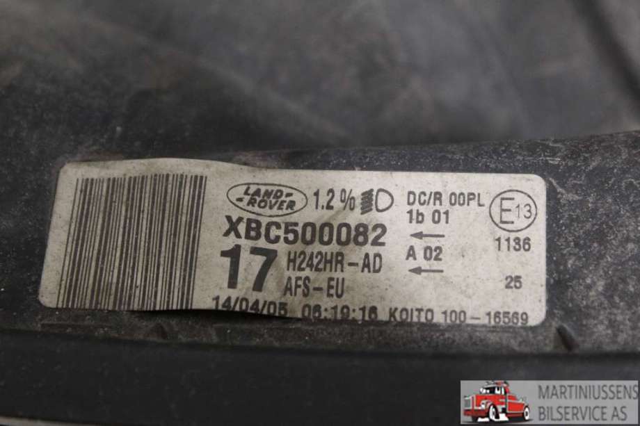 Frontlykt høyre halogen til Land Rover Discovery 2005-2009 (Type III)  (LAND-ROVER||XBC500082)