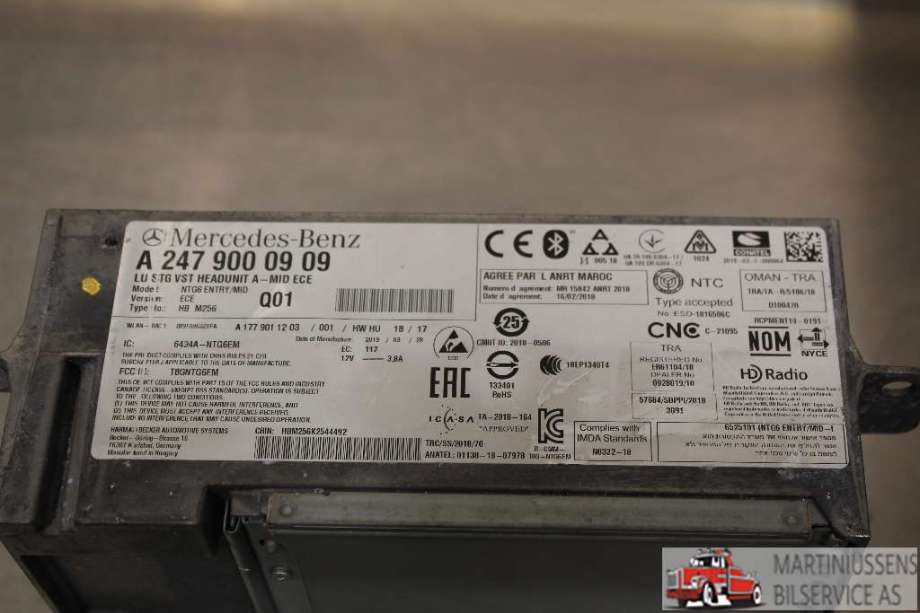 Bilstereo til Mercedes Sprinter 2018-->> (907/910) (907/910) (MERCEDES||A 247 900 09 09)