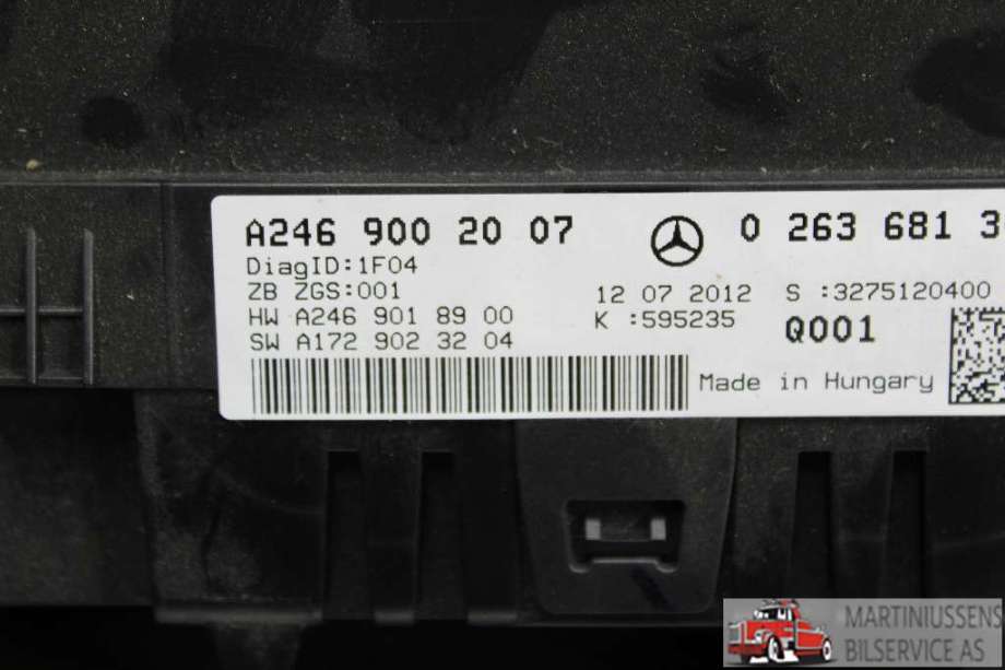 Speedometer til Mercedes B-Klasse 2011-2018 (W246) (W246) (MERCEDES||A 246 900 20 07)