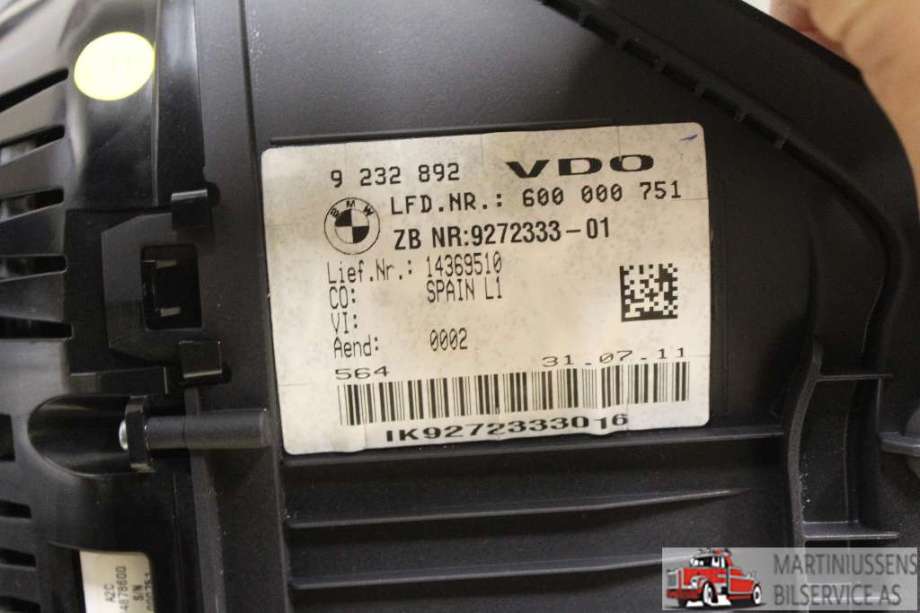 Speedometer til BMW 1-Serie 2011-2015 (Fase 1) (F20/F21) (F20/F21) (BMW||9 232 892)