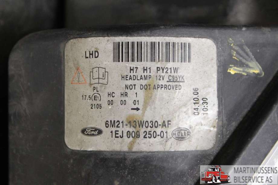 Frontlykt venstre halogen til Ford S-Max 2006-2010 (Type I, Fase 1)  (FORD||6M21-13W030-AF)