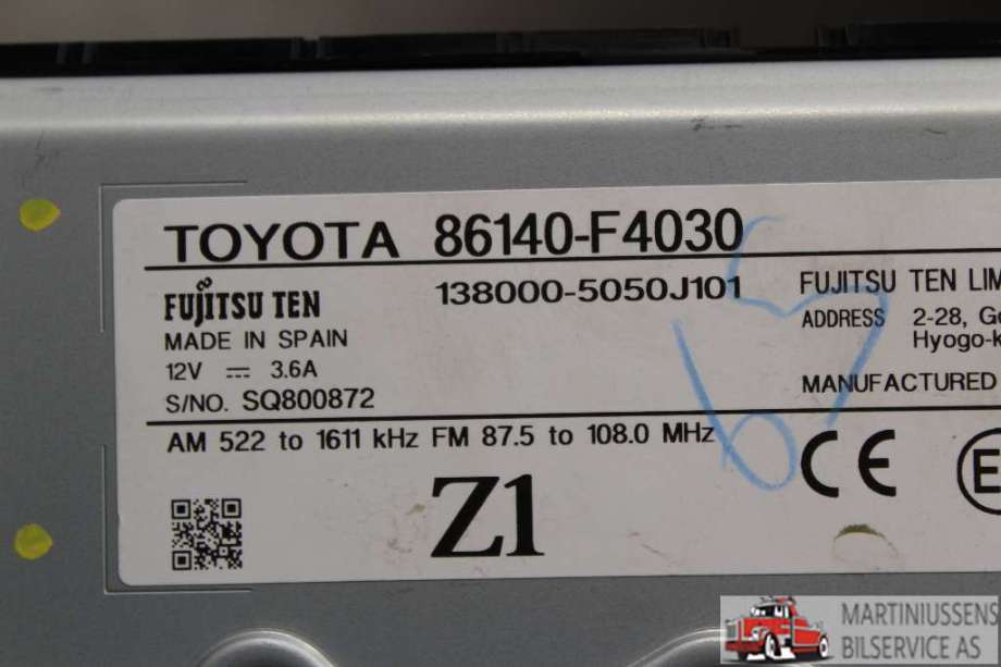Instrument kjørecomputer til Toyota C-HR 2016-->>  (TOYOTA||86140-F4030)