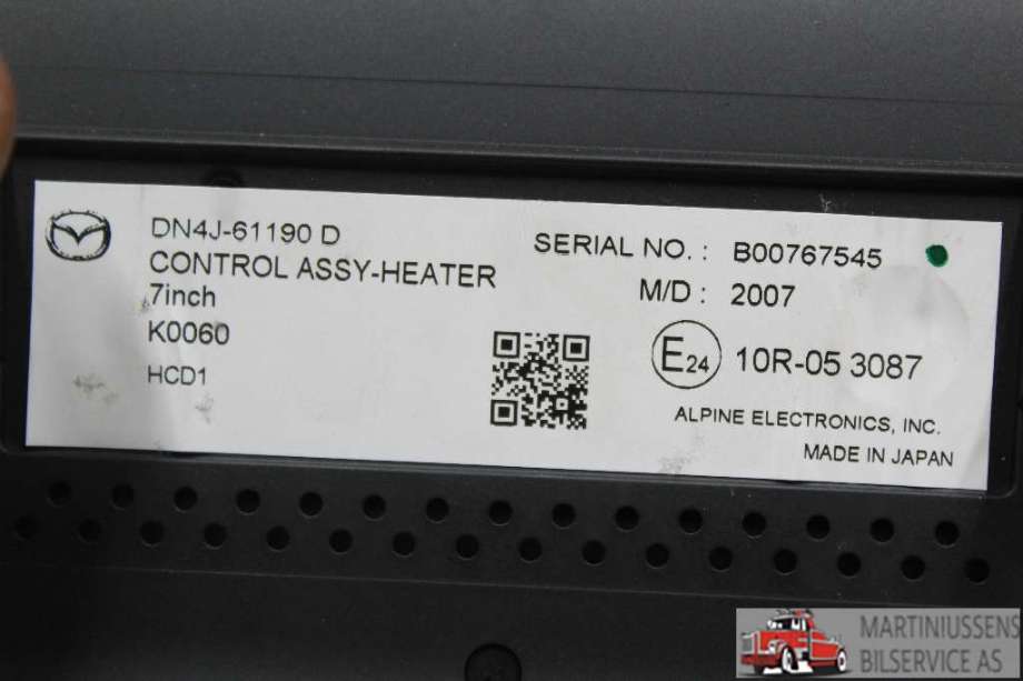 Varmeapparat betjening til Mazda MX-30 2020-->>  (MAZDA||DN4J-61190 D)