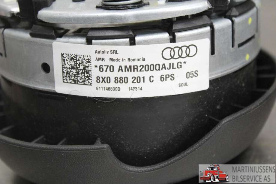 Airbag rattpute til Audi A1 2010-2014 (Type I, Fase 1)  (AUDI||8X0 880 201 C)