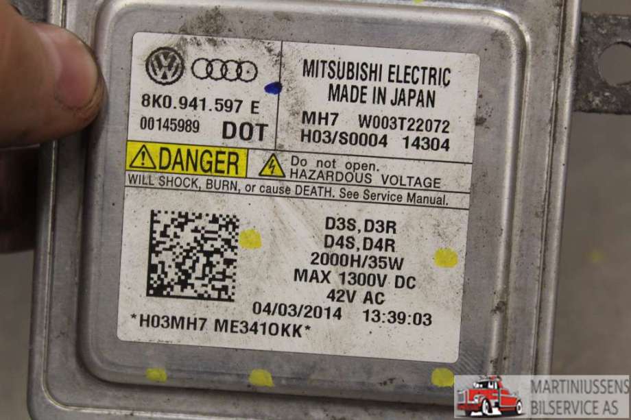 Styreenhet xenon/ballast til Audi A1 2010-2014 (Type I, Fase 1)  (AUDI||8K0.941.597 E)
