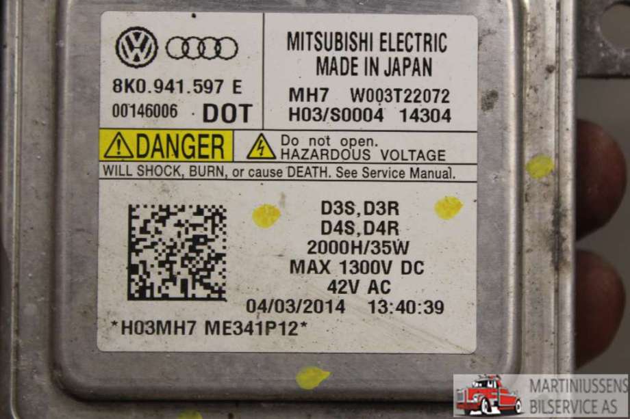 Styreenhet xenon/ballast til Audi A1 2010-2014 (Type I, Fase 1)  (AUDI||8K0.941.597 E)