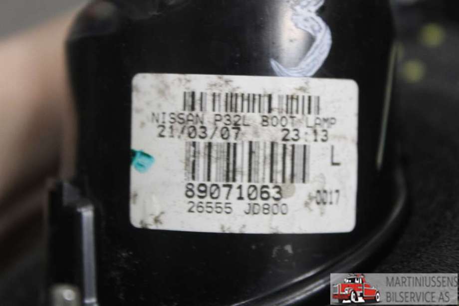 Baklykt venstre indre til Nissan Qashqai 2007-2010 (Type I, Fase 1)  (NISSAN||89071063)