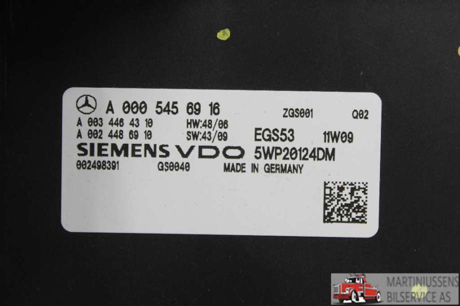 Styreenhet girkasse til Mercedes E-Klasse 2009-2013 (Fase 1) (W212) (W212) (MERCEDES||A 000 545 69 16)