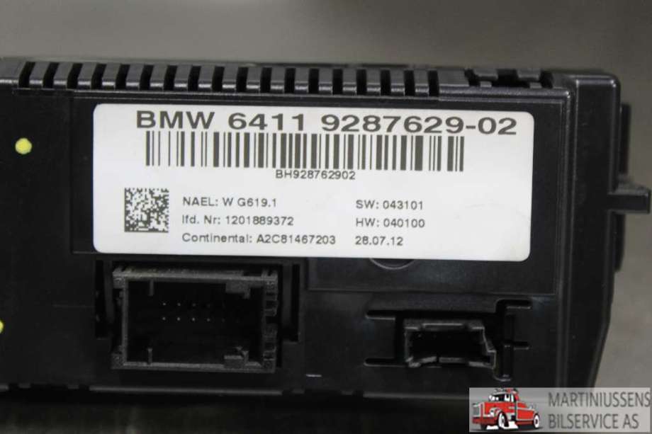Varmeapparat betjening til BMW X3 2010-2017 (F25) (F25) (BMW||6411 9287629-02)
