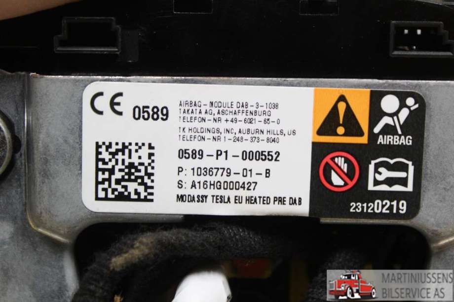 Airbag rattpute til Tesla Model X 2016-->>  (TESLA||0589-P1-000552)