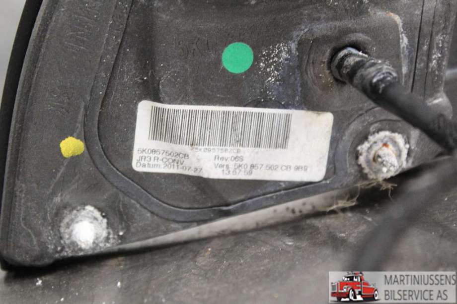 Speil høyre til VW Golf VI 2008-2012  (VOLKSWAGEN||5K0 857 502 CB 9B9)