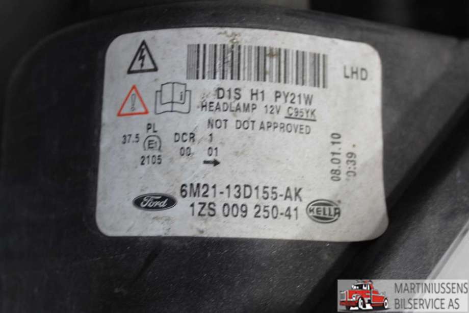 Frontlykt venstre xenon til Ford S-Max 2010-2015 (Type I, Fase 2)  (FORD|6M21-13D155-AK|)