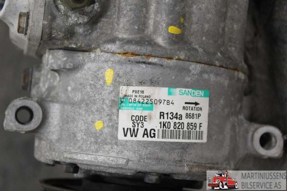 Aircondition kompressor til VW Touran 2007-2010 (Type I, Fase 2)  (VOLKSWAGEN||1K0 820 859 F)
