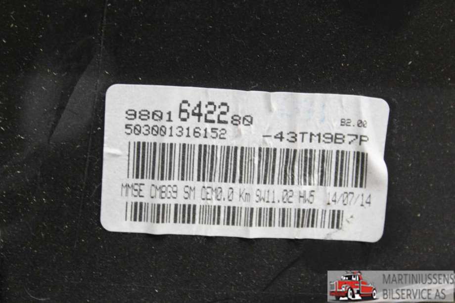 Speedometer til Peugeot Partner 2008-2015 (Type II, Fase 1)  (PEUGEOT||9801642280)