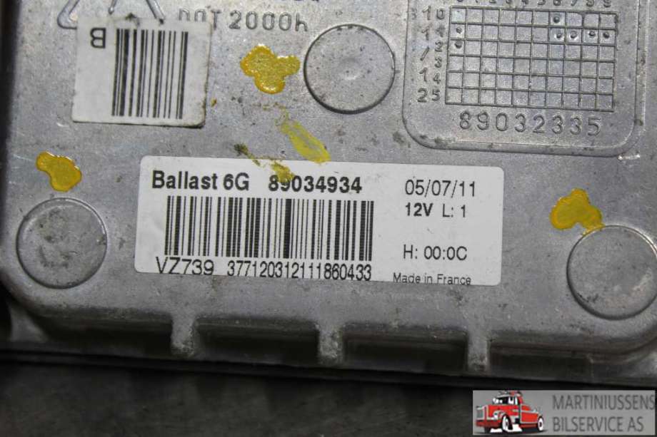 Styreenhet xenon/ballast til Peugeot 508 2011-2014 (Type I, Fase 1)  (PEUGEOT||89034934)