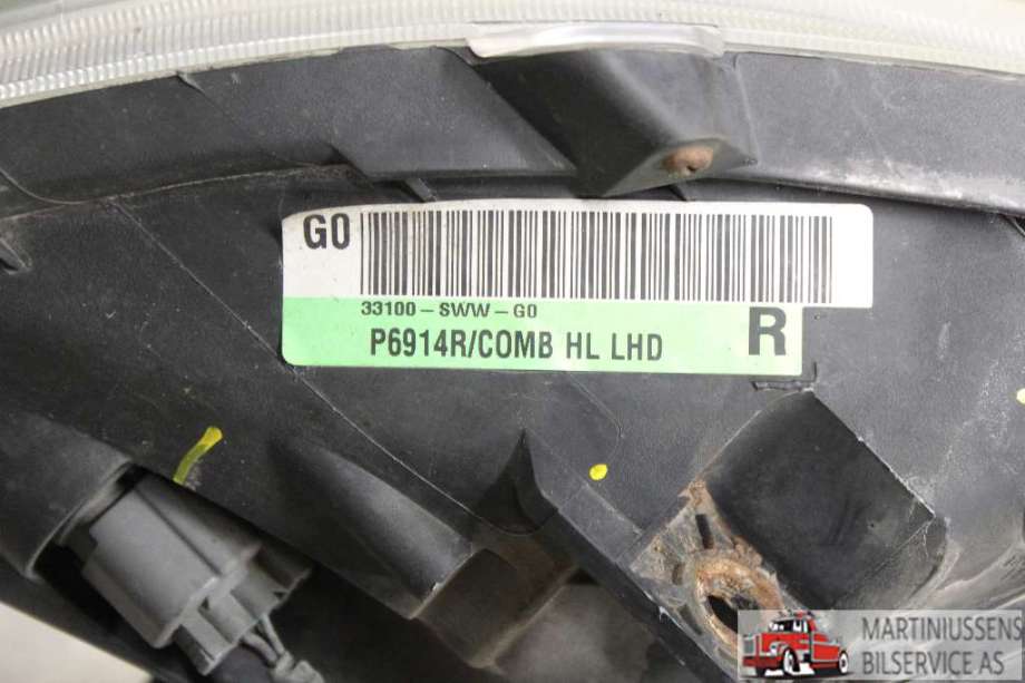 Frontlykt høyre halogen til Honda CR-V 2007-2012 (Type III)  (HONDA||33100-SWW-G0)