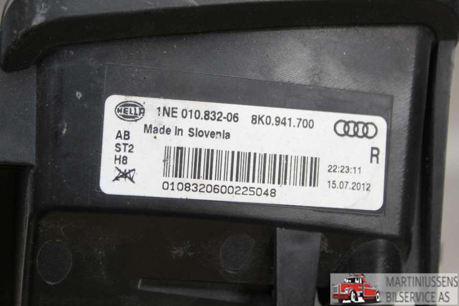 Tåkelykt høyre foran til Audi A4 2007-2014 (Type IV) (B8) (B8) (AUDI||8K0.941.700)