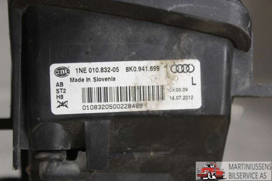 Tåkelykt venstre foran til Audi A4 2007-2014 (Type IV) (B8) (B8) (AUDI||8K0.941.699)