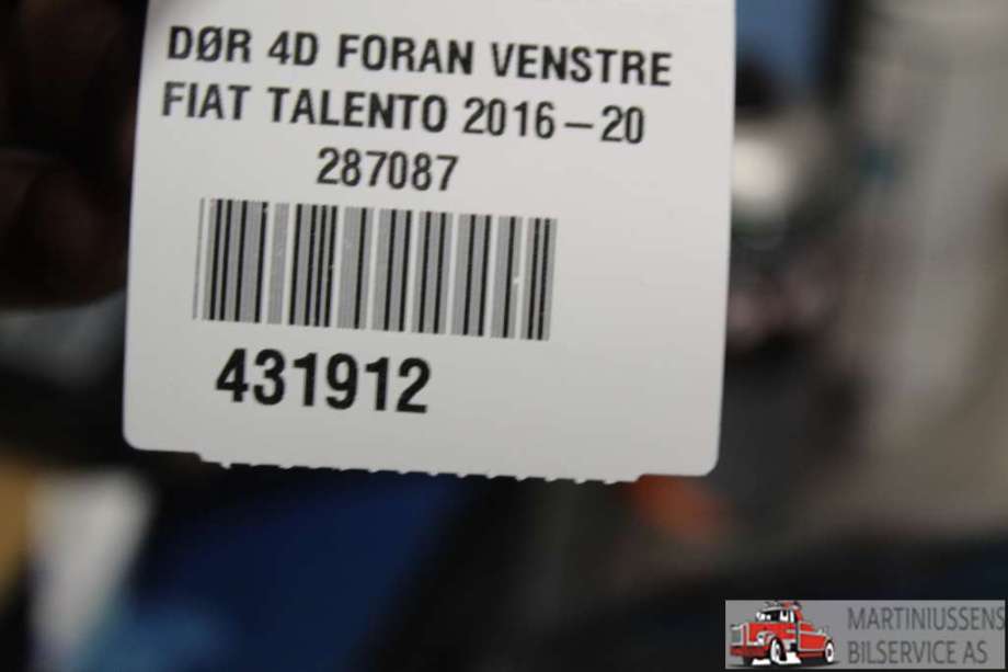 Dørhåndtak utv venstre foran til Fiat Talento 2016-->>  (FIAT|)