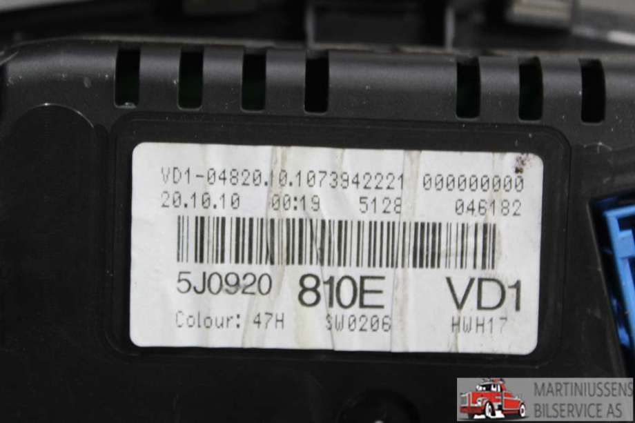 Speedometer til Škoda Roomster 2010-2015 (Fase 2)  (SKODA||5J0920 810E)