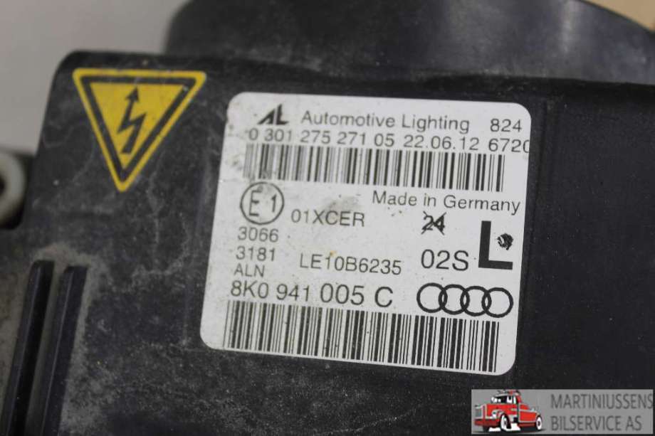 Frontlykt venstre xenon til Audi A4 2007-2014 (Type IV) (B8) (B8) (AUDI||8K0 941 005 C)