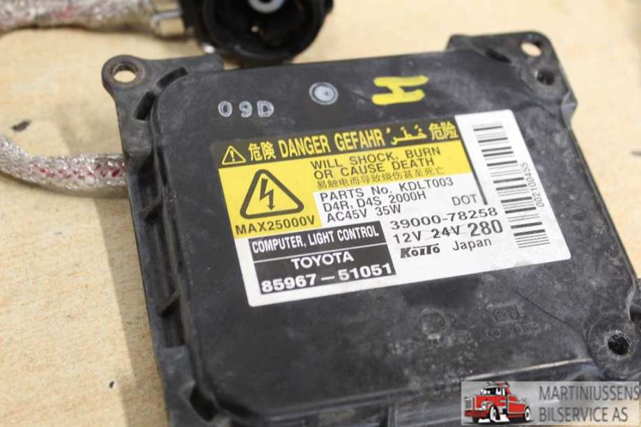 Styreenhet xenon/ballast til Toyota Avensis, 2009-2015 (Type III, Fase 1)  (TOYOTA|39000-78258)