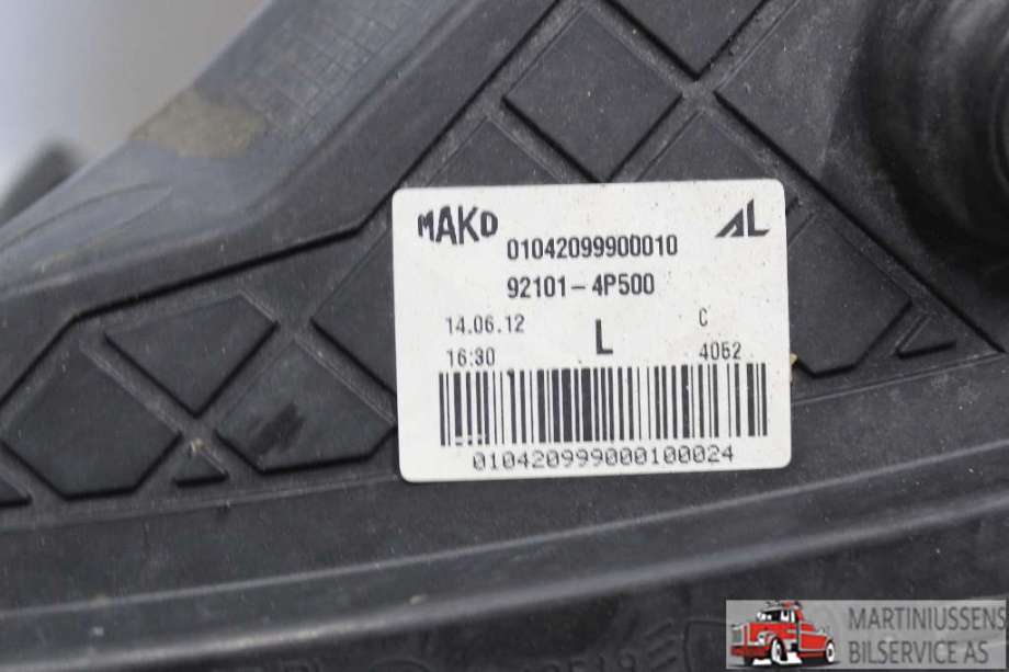 Frontlykt venstre halogen til Hyundai i20 2009-2014 (Type I) (HYUNDAI|92101-4P500|)