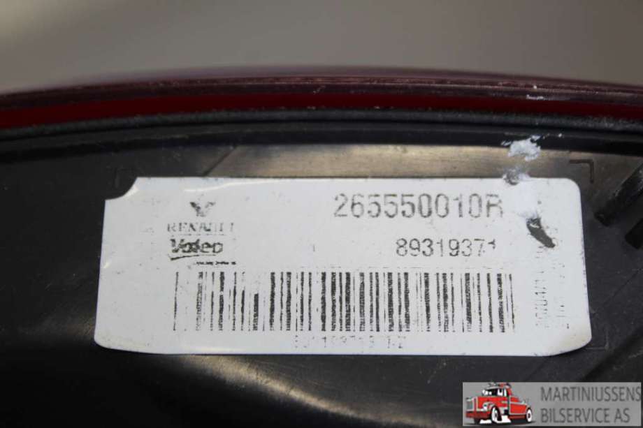 Baklykt venstre til Renault Megane 2009-2016 Type III  (RENAULT|265550010R|)