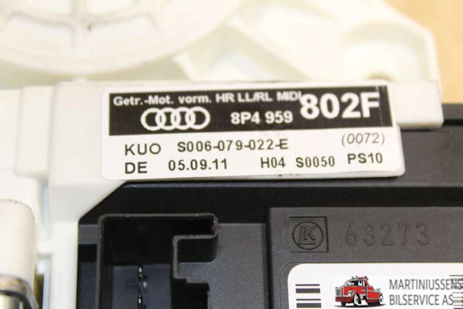 Ruteheis høyre bak til Audi A3 2009-2012 (Type II, Fase 2) (AUDI|8P4 959 802F|)