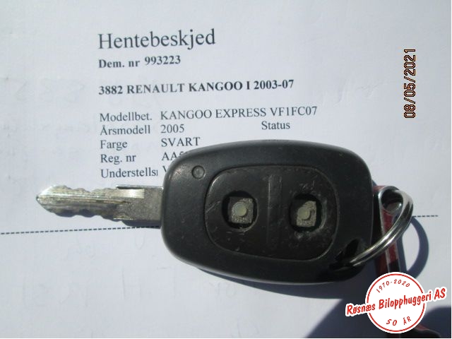Nøkkel til Renault Kangoo 2003-2007 (Type I, Fase 2) (RENAULT|)