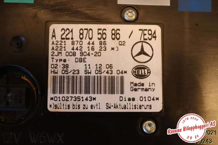 Taklyspanel til Mercedes S-Klasse 2005-2013 (W221) (W221) (MERCEDES|)