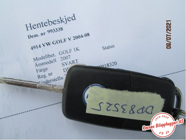 Nøkkel til VW Golf V, Combi 2003-2008 (VOLKSWAGEN|)
