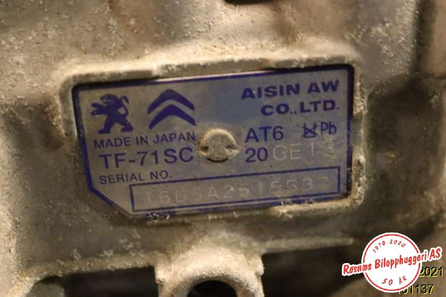 Girkasse automat til Peugeot 2008 2013-2019 (Type I)  (PEUGEOT|AT6|98 074 187 80|)