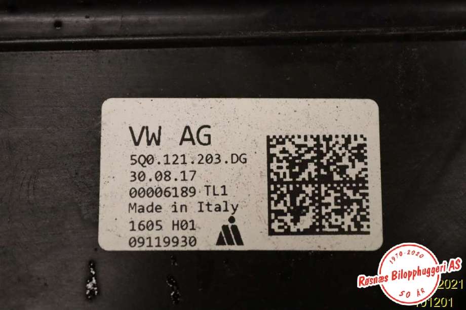 Kjølevifte til Audi A3 2016-2020 (Type III, Fase 2)  (AUDI|5Q0 121 203 DG|)