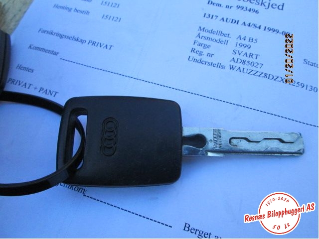 Nøkkel til Audi A4, 1999-2001 (Type I, Fase 2) (B5) (B5) (AUDI|)